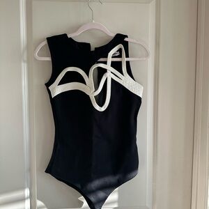 Elegant Black and White Bodysuit
